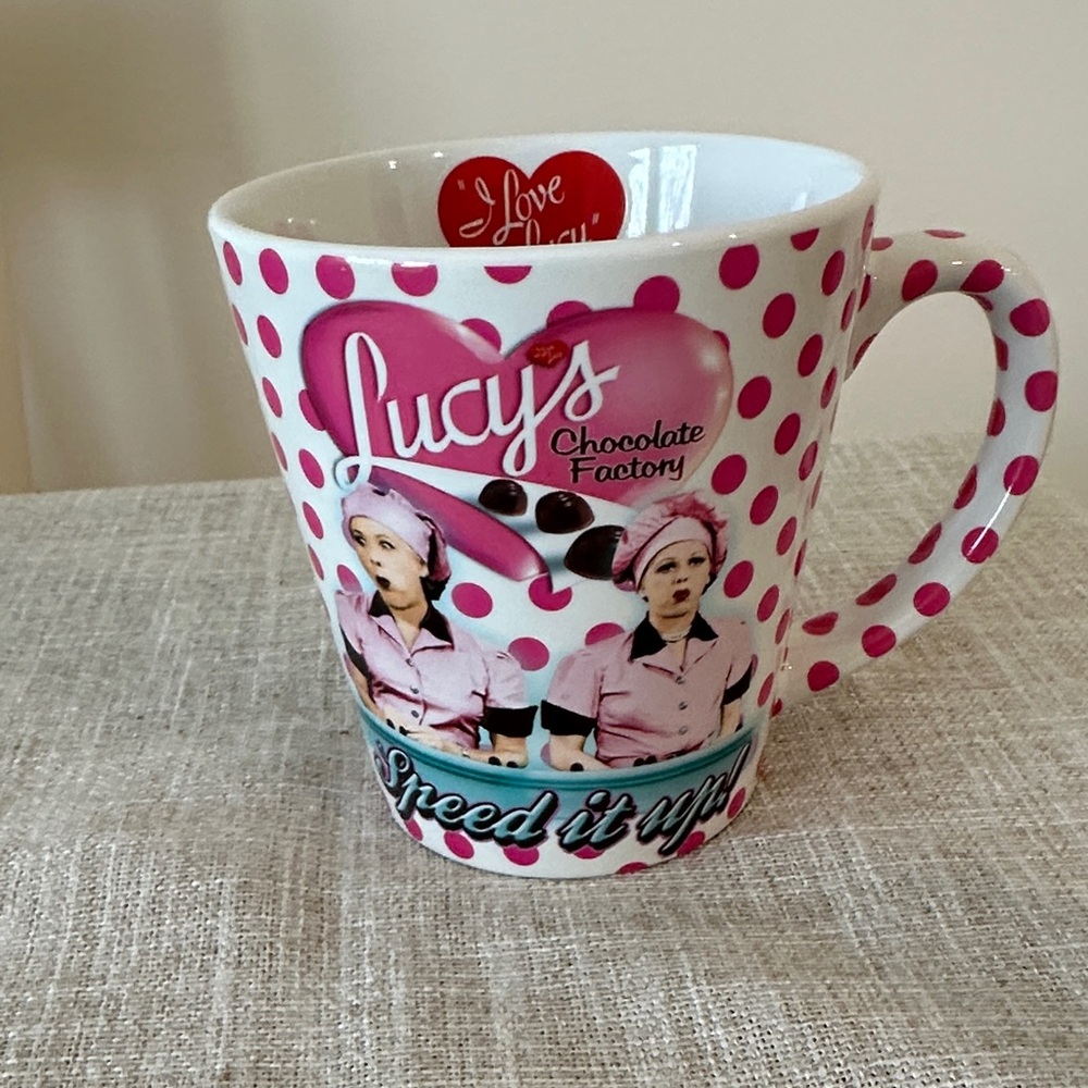I Love Lucy Pink Polka Dot Mug
